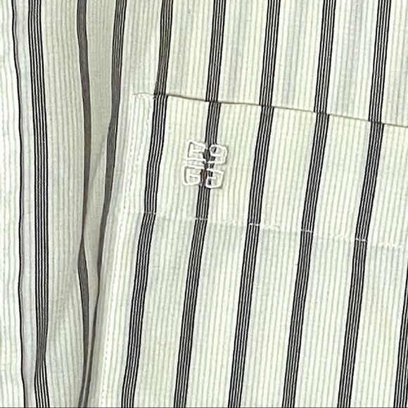 42-16.5" Gentlemen Givenchy Gray-White Striped LS - Picture 7 of 7